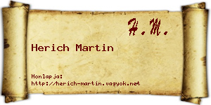 Herich Martin névjegykártya